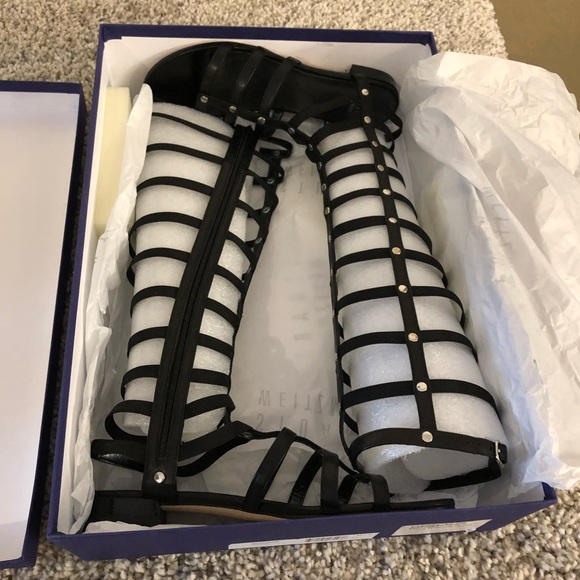 Stuart Weitzman Shoes - Stuart Weitzman Gladiator Sandals Black Size 7.5